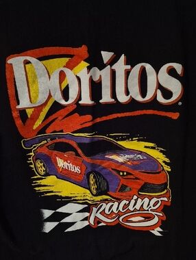 Black Short Sleeve Retro Racing Graphic Tee Mens Small